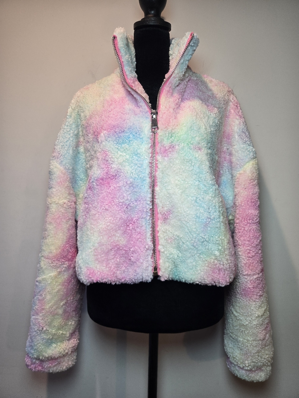 Sugar Thrillz Jacket Women's Sherpa Medium Dolls Kill Candy Pastel Dopamine Y2k - Picture 4 of 10
